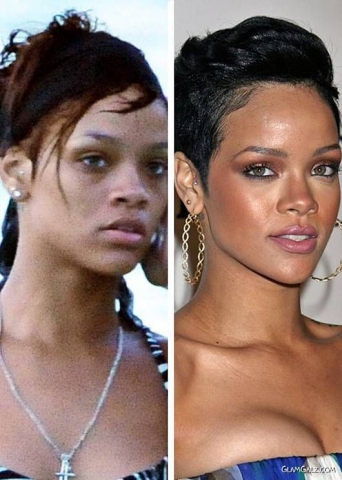 RIHANNA sans maquillage.
