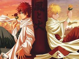 Gaara Kazekage et Naruto Hokage 