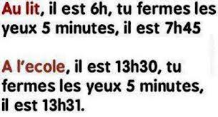 au lit ....... a l'ecole.....