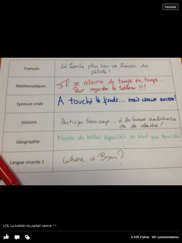 Mes parents vont �tre heureux !