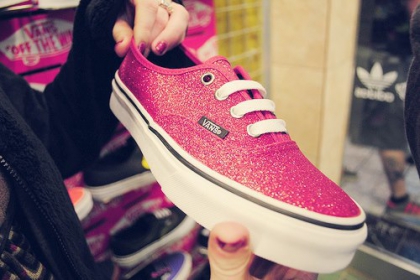 Vans paillettes rose