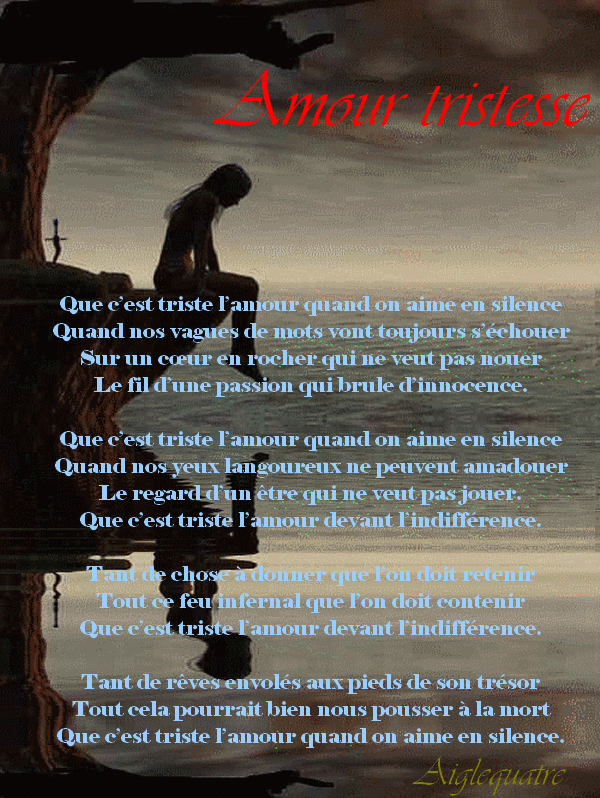 poéme d'amour triste