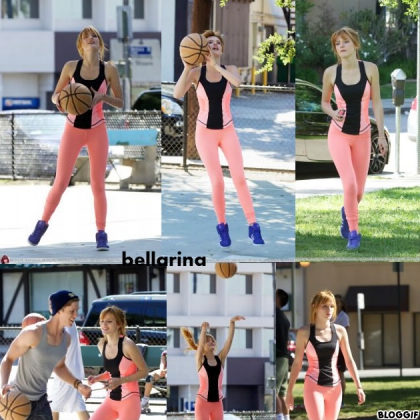 8 mars 2013: bella et Tristan dans un parc de Los Angeles pour fair du sport: basket , jogging etc..... - photo 3