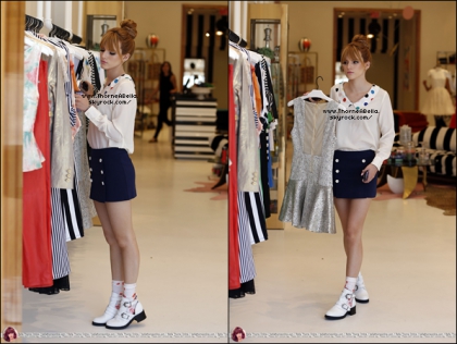 Bella  dans les rues de Beverly hills et dans le magasin H&M pour faire des achats.