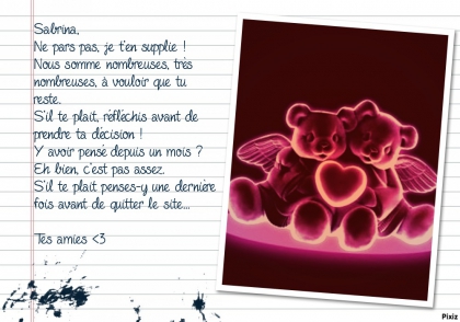 Sabrina, reste ! :'( :'(