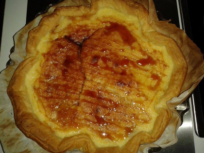 Tarte � la noix de coco avec nappage caramel