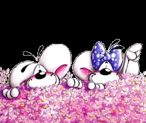 Diddl et Diddlina dans les fleurs