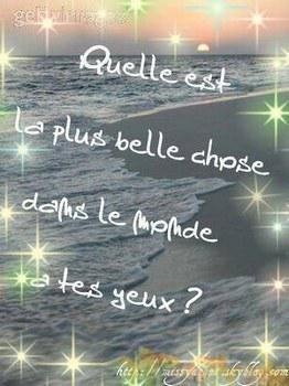                                                     Q'uesque tu aime le plus au monde 