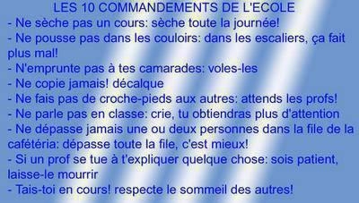 Les 10 Commendements De L'�cole