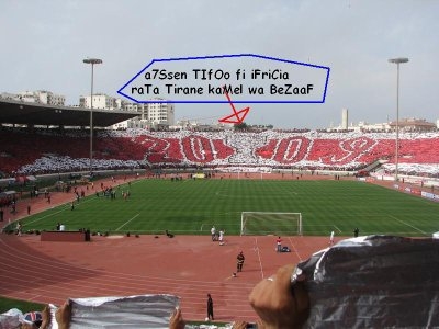 tifo   wydad vs  tunisie  (taraji)    ive wydad winers