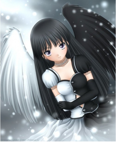 ange noir et blanc