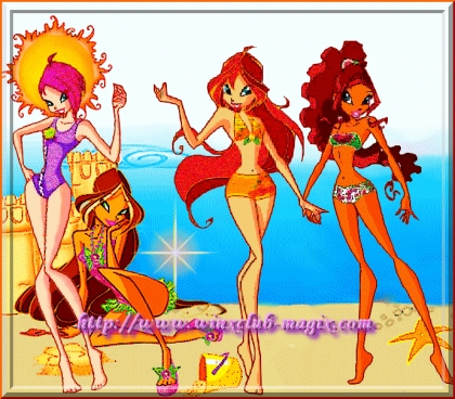 les winx a la plage