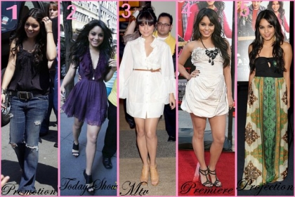 vanessa hudgens.  Tu prefere la qu elle robe ???