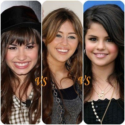 demi lovato, miley cyrus et selena gomez