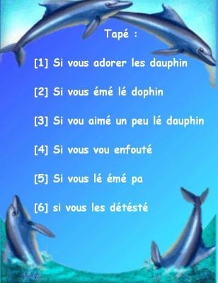 aime tu les dauphin?