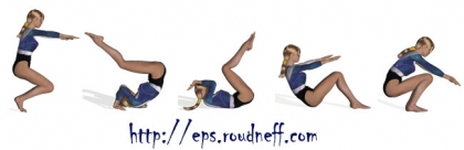 Roulade avant figurines de gym filles