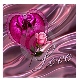 un coeur rose avec une fleur rose