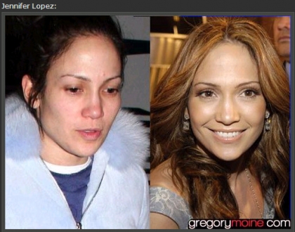jennifer lopez avant et apr�s le maquillage......