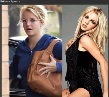 stars avant et  apr�s le maquillage