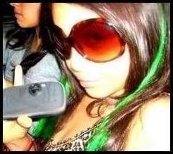 moi et mes meche verte !