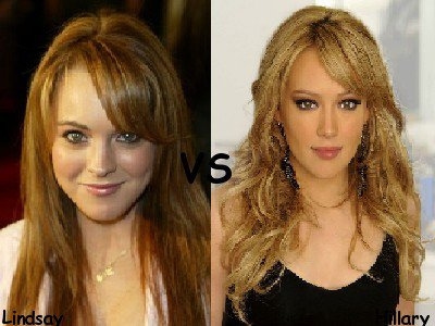 lindsay  lohan vs hilary duff