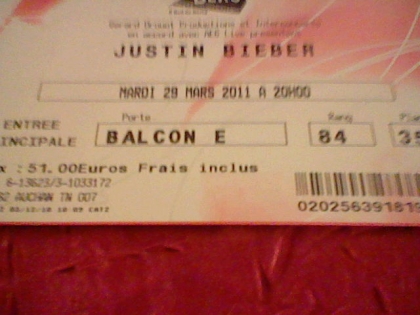 je vais au consert de justin bieber