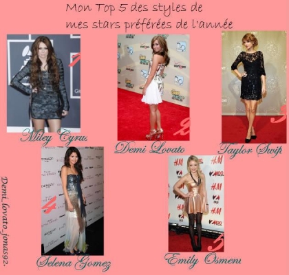 Mon Top 5 de styles de mes stars pr�f�r�es en 2010
