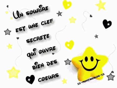 un sourire est un clef secrete qui ouvre bien les c�urs 