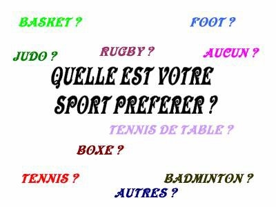 kel est ton sport pr�f�r� ?