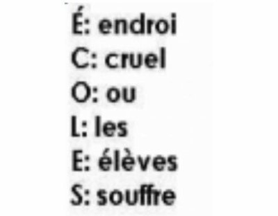 Ecole �a veux dire :