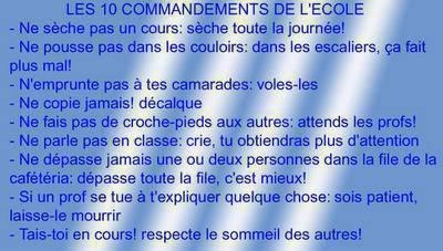 les 10 commandemants de l'cole 