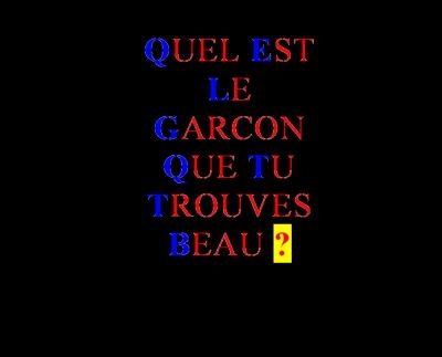 quelle est le garon que tu trouves beau.