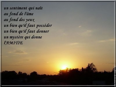 Un pome que j'ai trouver sur le net 