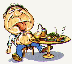 une indigestion sur l'alimentation