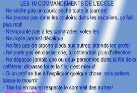 les 10 commendement de l'ecole :3