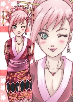 elle porte un kimonoo jen ai aussi un ^^