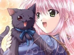 la fille avec un chat