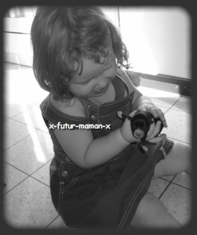 Ma fille et mon chiot 
