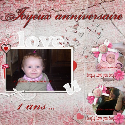 Ma fille pour ses 1 ans 