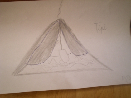 dessin     des    tipis     indiens