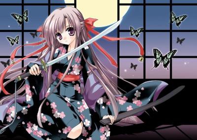 fille manga en kimono