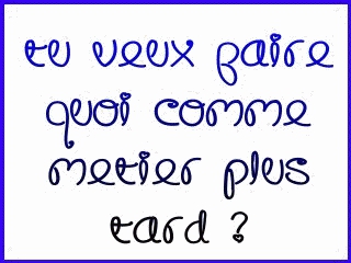 tu veux faire quoi comme metier plus tard ?