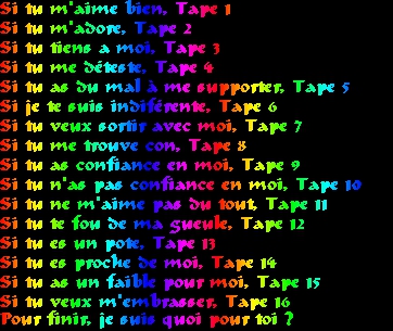 taper selon votre choix 